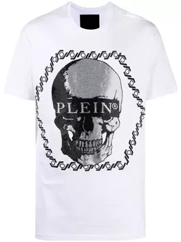 Philipp Plein футболка с круглым вырезом и кристаллами, белый