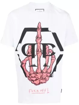 Philipp Plein футболка с логотипом, белый