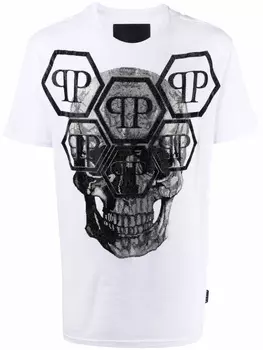 Philipp Plein футболка с логотипом, белый