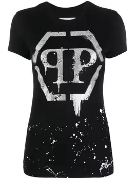 Philipp Plein футболка с логотипом, черный