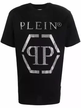 Philipp Plein футболка с логотипом Hexagon, черный