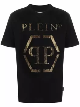 Philipp Plein футболка с логотипом Hexagon, черный