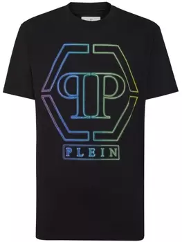 Philipp Plein футболка с логотипом Hexagon, черный