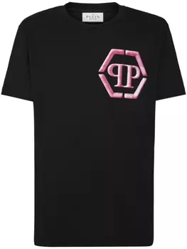 Philipp Plein футболка с логотипом Hexagon, черный