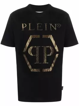 Philipp Plein футболка с логотипом Hexagon, черный