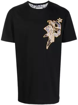 Philipp Plein футболка с логотипом и принтом пейсли, черный