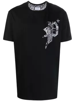 Philipp Plein футболка с логотипом и принтом пейсли, черный