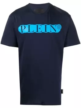 Philipp Plein футболка с логотипом, синий