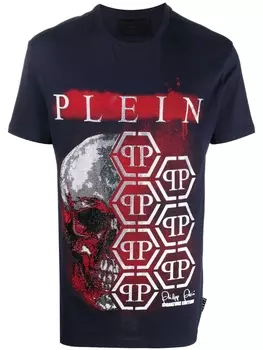 Philipp Plein футболка с логотипом, синий