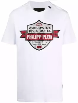 Philipp Plein футболка с надписью, белый