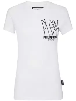 Philipp Plein футболка с нашивкой-логотипом, белый