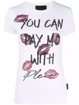 Philipp Plein футболка с пайетками, белый