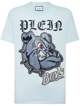 Philipp Plein футболка с принтом Bulldogs, синий