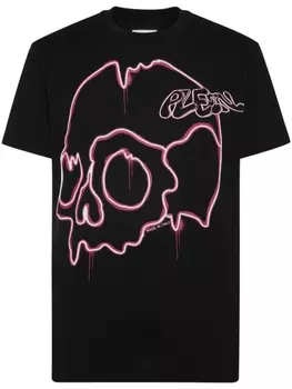 Philipp Plein футболка с принтом Dripping Skull, черный