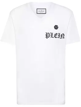 Philipp Plein футболка с принтом готического логотипа, белый
