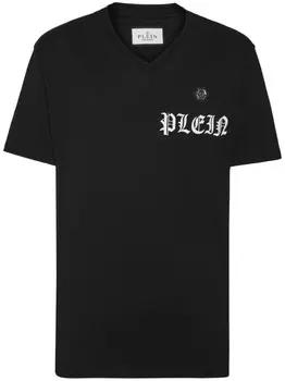 Philipp Plein футболка с принтом готического логотипа, черный