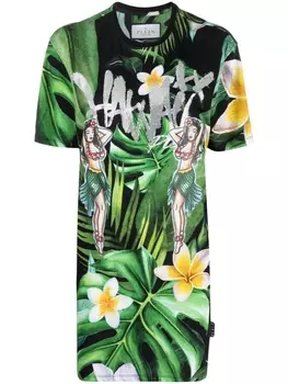 Philipp Plein футболка с принтом Hawaii, зеленый