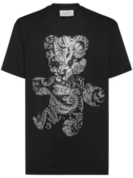 Philipp Plein футболка с принтом Paisley Teddy Bear, черный