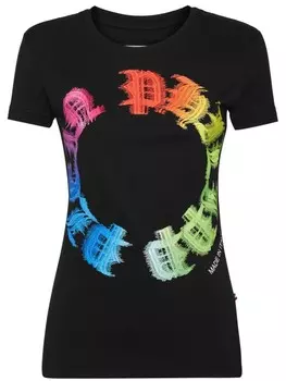 Philipp Plein футболка с принтом Rainbow Gothic Plein, черный