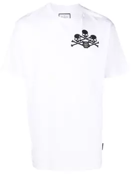 Philipp Plein футболка с принтом Skull, белый