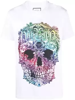 Philipp Plein футболка с принтом Skull, белый