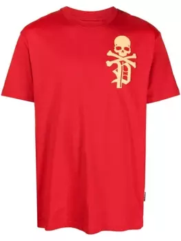 Philipp Plein футболка с принтом Skull&Bones, красный