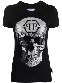 Philipp Plein футболка с принтом Skull, черный