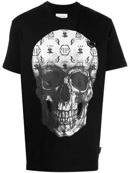 Philipp Plein футболка с принтом Skull, черный