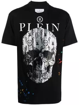 Philipp Plein футболка с принтом Skull, черный