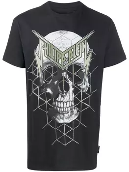 Philipp Plein футболка с принтом Skull и короткими рукавами, черный