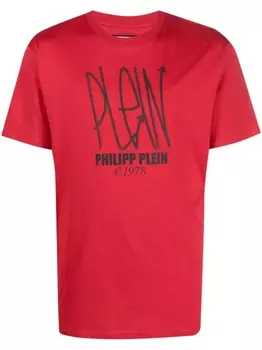 Philipp Plein футболка с принтом Skull, красный