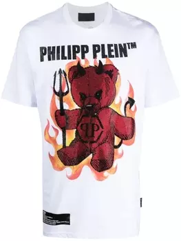 Philipp Plein футболка с принтом SS Teddy Bear, белый