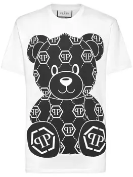 Philipp Plein футболка с принтом Teddy Bear, белый