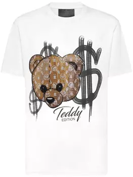 Philipp Plein футболка с принтом Teddy Bear, белый