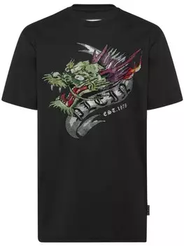Philipp Plein футболка с татуировкой СС, черный