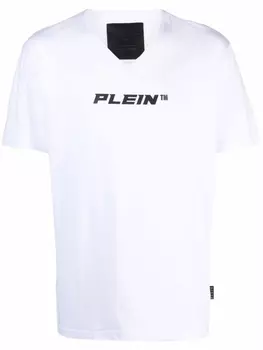 Philipp Plein футболка с V-образным вырезом и логотипом, белый