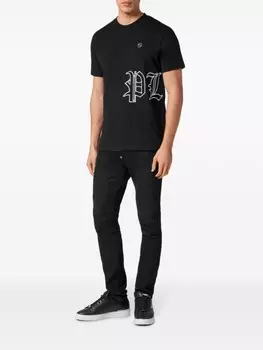 Philipp Plein футболка с вышитым логотипом, черный