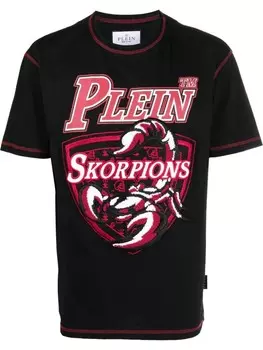 Philipp Plein футболка с вышивкой и логотипом, черный