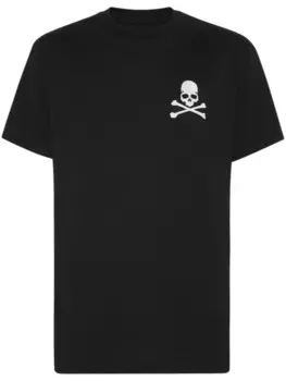 Philipp Plein футболка с вышивкой Skull, черный
