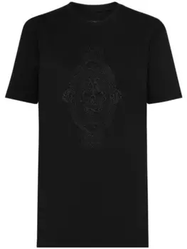 Philipp Plein футболка с вышивкой Skull, черный