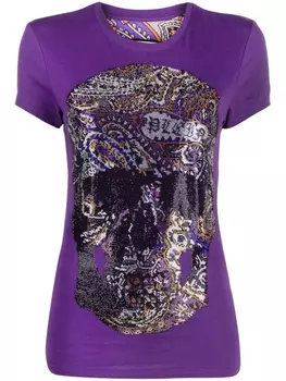 Philipp Plein футболка Sexy Pure Fit с принтом пейсли, фиолетовый