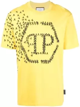 Philipp Plein футболка Skull Bones с логотипом, желтый