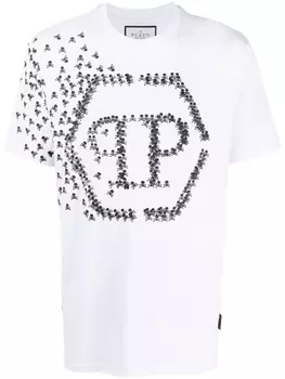 Philipp Plein футболка Skull Bones с логотипом, белый