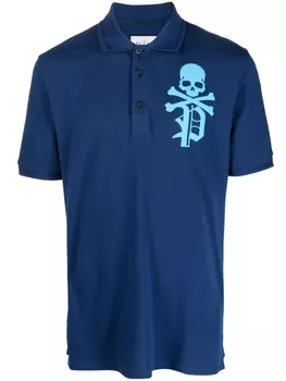 Philipp Plein футболка Skull & Bones с логотипом, синий