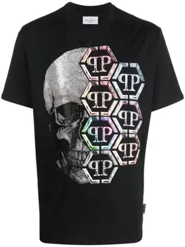Philipp Plein футболка Skull с логотипом, черный