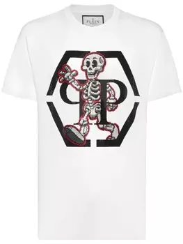 Philipp Plein футболка со стразами, белый