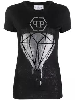 Philipp Plein футболка со стразами, черный