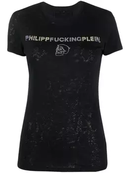 Philipp Plein футболка со стразами, черный