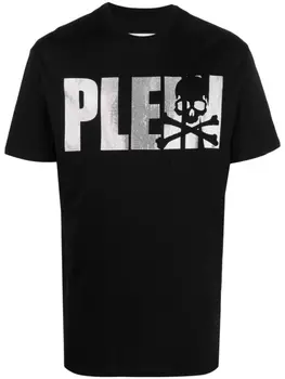 Philipp Plein футболка SS Skull & Bones со стразами, черный