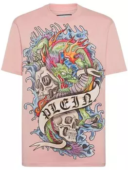 Philipp Plein футболка SS Tattoo с круглым вырезом, розовый